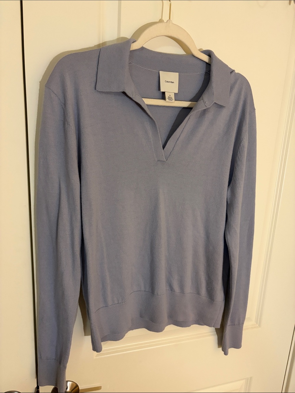 Calvin Klein Soft Gray/ Lavender Knit Pullover